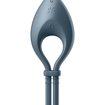 Satisfyer Vibrerende Cockring BULLSEYE met APP control - donkerblauw-Erotiekvoordeel.nl