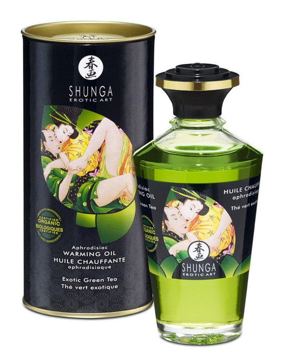 Shunga Aphrodisiac Warming Oil Green Tea - Erotiekvoordeel.nl