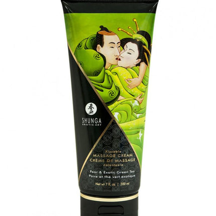 Shunga Kissable Massage Cream Pear & Exotic Green Tea - Erotiekvoordeel.nl