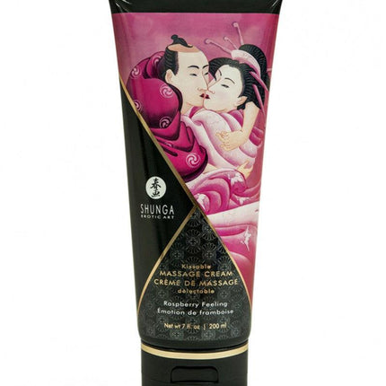 Shunga Kissable Massage Cream Raspberry Feeling - Erotiekvoordeel.nl