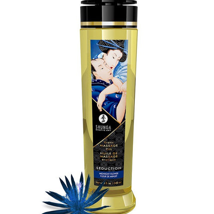 Shunga Massageolie Seduction Midnight Flower - 240 ml - Erotiekvoordeel.nl