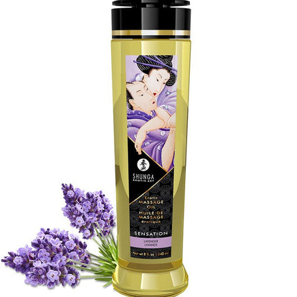 Shunga Massageolie Sensation Lavender - 240 ml - Erotiekvoordeel.nl