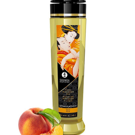 Shunga Massageolie Stimulation Peach - 240 ml - Erotiekvoordeel.nl