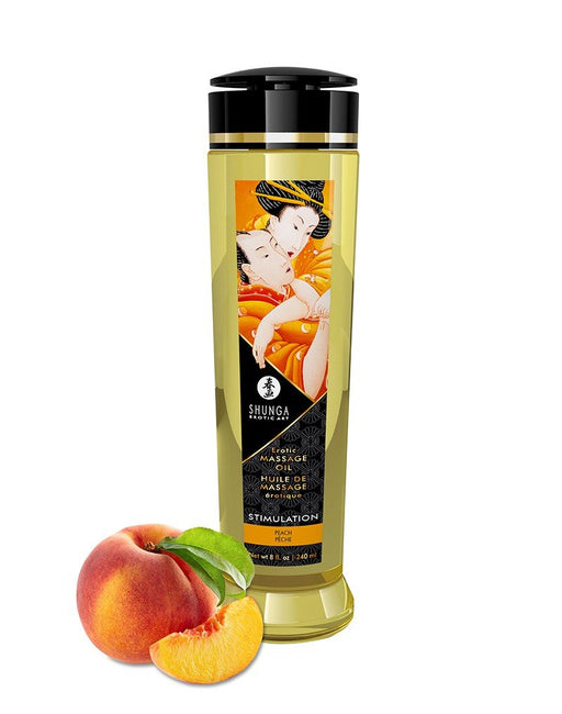 Shunga Massageolie Stimulation Peach - 240 ml - Erotiekvoordeel.nl