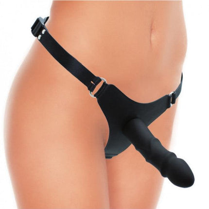 Siliconen G-string met voorbinddildo - verstelbaar - Erotiekvoordeel.nl