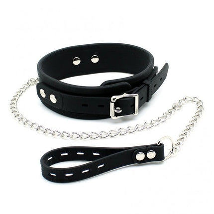 Siliconen collar met hondenriem - Erotiekvoordeel.nl