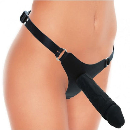 Rimba Siliconen voorbind string met grote dildo - verstelbaar - Erotiekvoordeel.nl