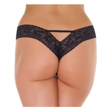 Slipje v-shape met bandjes en strikje - zwart - Erotiekvoordeel.nl