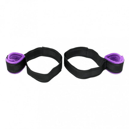 Soft Bondage Bovenbeen- aan Polsboeien Set - zwart/paars - Erotiekvoordeel.nl