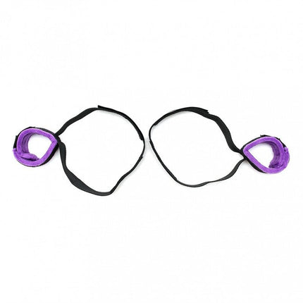Soft Bondage Bovenbeen- aan Polsboeien Set - zwart/paars - Erotiekvoordeel.nl