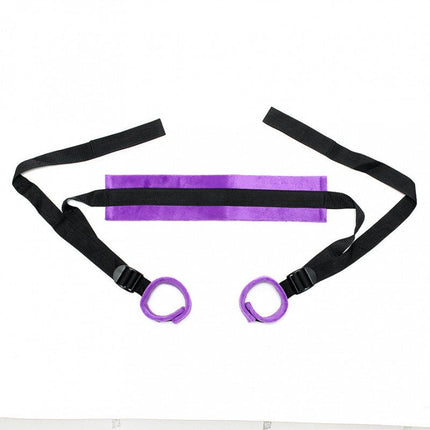 Soft Bondage Fixatieband met Voetboeien - paars/zwart - Erotiekvoordeel.nl