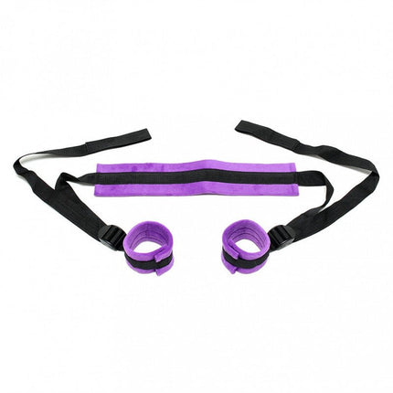 Soft Bondage Fixatieband met Voetboeien - paars/zwart - Erotiekvoordeel.nl