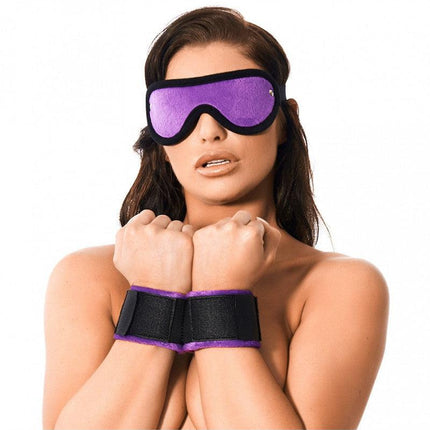 Soft Bondage boeien met masker - zwart/paars - Erotiekvoordeel.nl