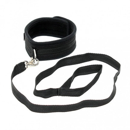 Rimba Soft Bondage halsband met leidsel - zwart - Erotiekvoordeel.nl