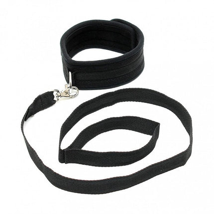 Rimba Soft Bondage halsband met leidsel - zwart - Erotiekvoordeel.nl