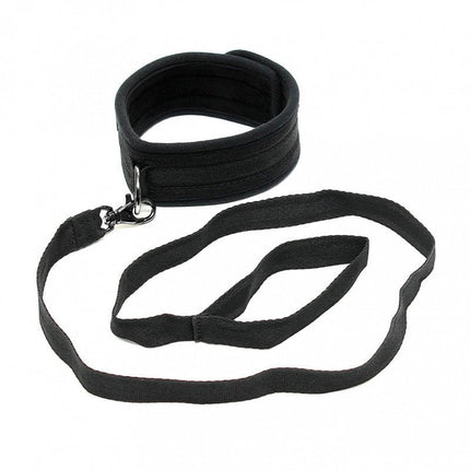 Rimba Soft Bondage halsband met leidsel - zwart - Erotiekvoordeel.nl
