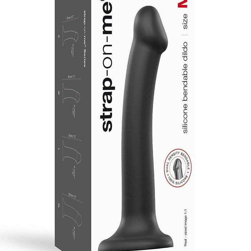 Strap-On-Me Semi-realistischer Saugnapf-Dildo - Schwarz Rimba Winkel Strap-On-Me Semi-realistischer Saugnapf-Dildo - Schwarz Rimba Winkel