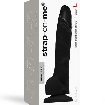 Strap-On-Me Soft Realistic Dildo met zuignap - zwart - Erotiekvoordeel.nl