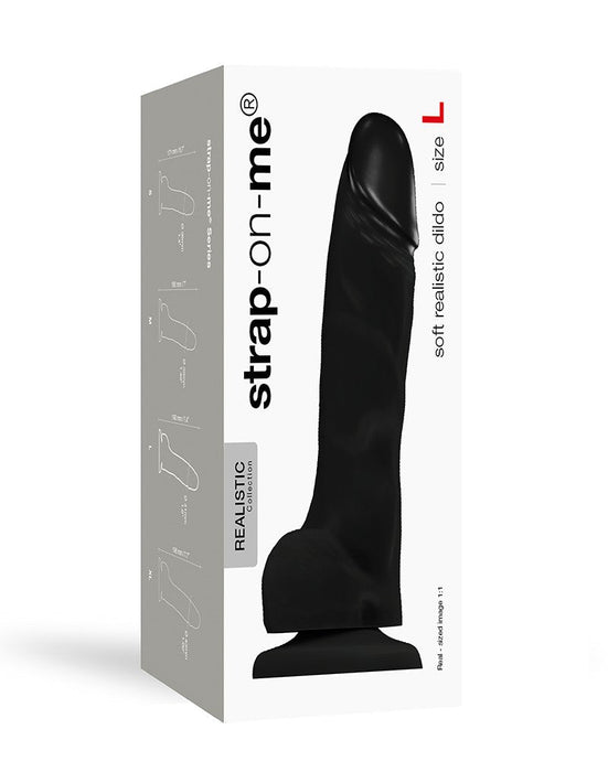 Strap-On-Me Soft Realistic Dildo met zuignap - zwart - Erotiekvoordeel.nl
