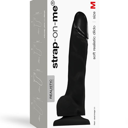 Strap-On-Me Soft Realistic Dildo met zuignap - zwart - Erotiekvoordeel.nl