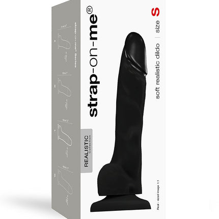 Strap-On-Me Soft Realistic Dildo met zuignap - zwart - Erotiekvoordeel.nl