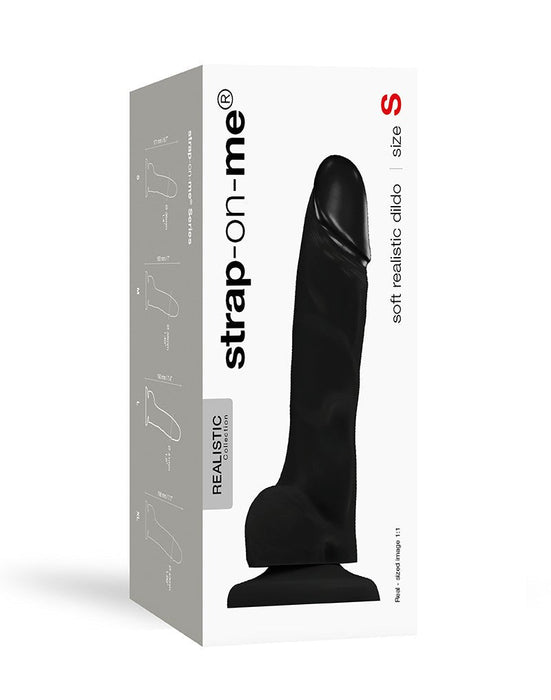 Strap-On-Me Soft Realistic Dildo met zuignap - zwart - Erotiekvoordeel.nl