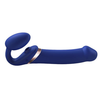 Strap-On-Me Vibrerende Strapless Voorbinddildo met luchtdruk stimulatie - paars-Erotiekvoordeel.nl
