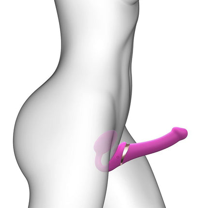 Strap-On-Me Vibrerende Strapless Voorbinddildo met luchtdruk stimulatie - roze-Erotiekvoordeel.nl