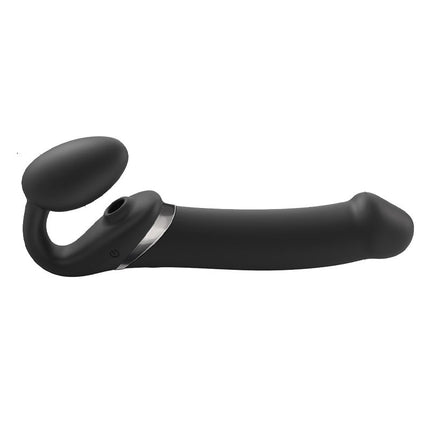 Strap-On-Me Vibrerende Strapless Voorbinddildo met luchtdruk stimulatie - zwart-Erotiekvoordeel.nl