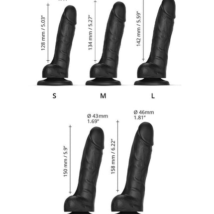 Strap-On-Me - Sliding Skin Realistische Dildo - Zwart-Erotiekvoordeel.nl