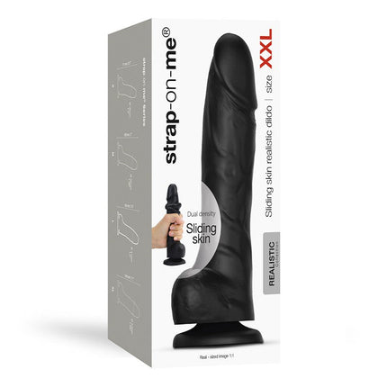 Strap-On-Me - Sliding Skin Realistische Dildo - Zwart-Erotiekvoordeel.nl
