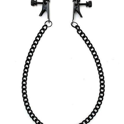 Tepelklemmen met aandraaischroef en ketting - zwart - Erotiekvoordeel.nl