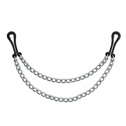 Tepelklemmen plastic getand met dubbele ketting - Erotiekvoordeel.nl