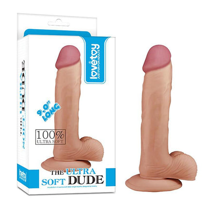 The Ultra Soft Dude Realistische Dildo - 23 cm x 4,1 cm - Erotiekvoordeel.nl