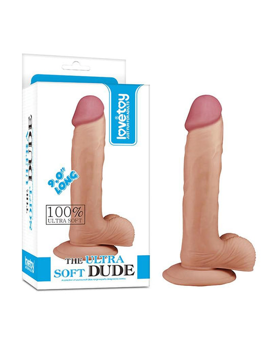 The Ultra Soft Dude Realistische Dildo - 23 cm x 4,1 cm - Erotiekvoordeel.nl