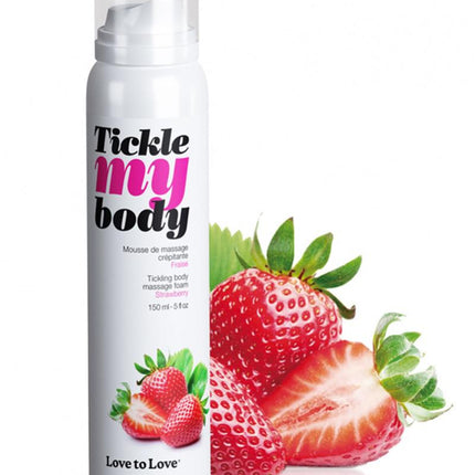 Tickle my body Massagemousse - Aardbei - Erotiekvoordeel.nl