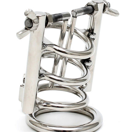 Urinebuis stretcher met cockring en hangslot - RVS - Erotiekvoordeel.nl