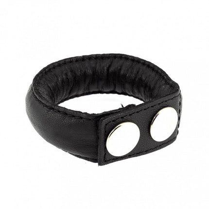 Verzwaarde leren cockring met gewicht 130 gram - verstelbaar