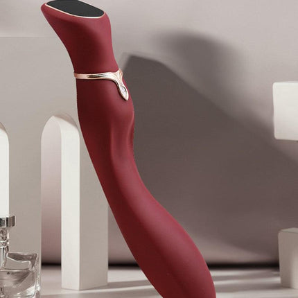 Viotec Chance - Vibrator - G Spot Vibrator - G Spot Massager met LCD Scherm - Goud en Wijnrood - Luxueus Zacht Siliconen-Erotiekvoordeel.nl