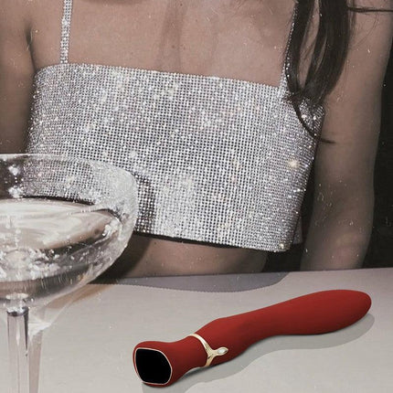 Viotec Chance - Vibrator - G Spot Vibrator - G Spot Massager met LCD Scherm - Goud en Wijnrood - Luxueus Zacht Siliconen-Erotiekvoordeel.nl