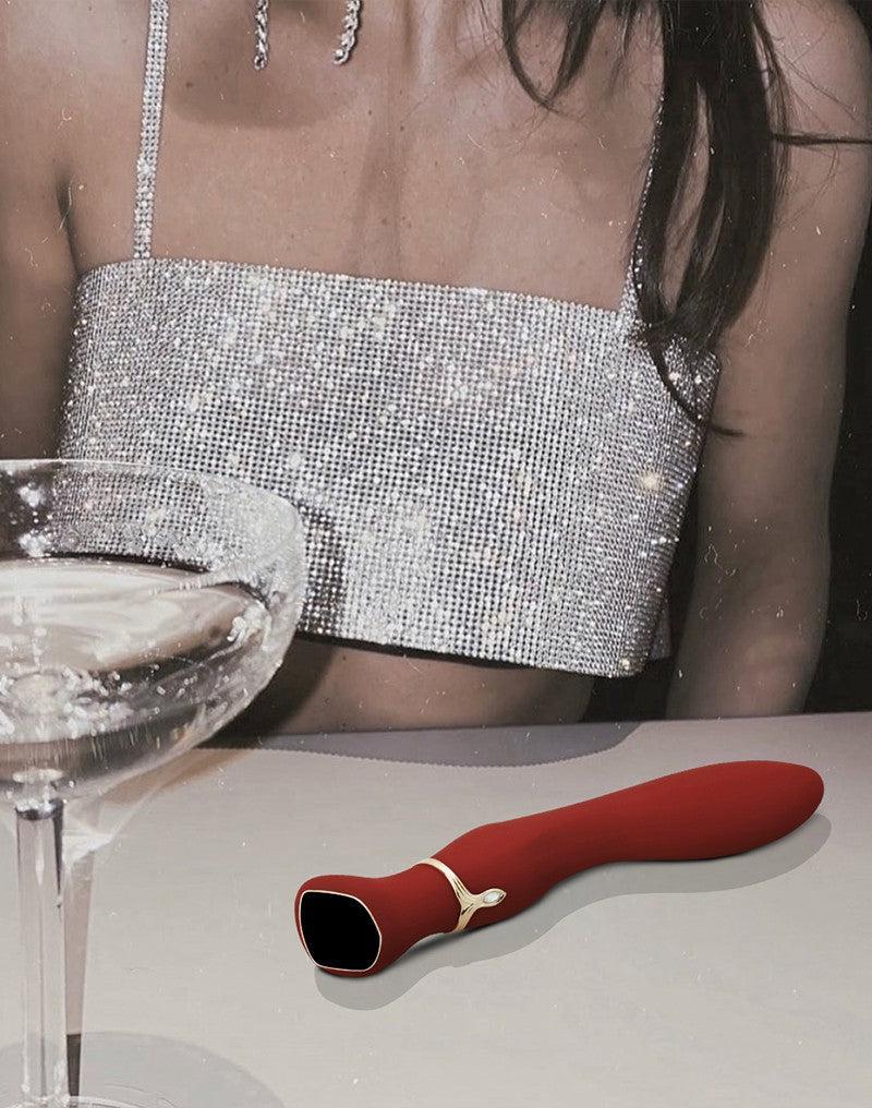 Viotec Chance - Vibrator - G Spot Vibrator - G Spot Massager met LCD Scherm - Goud en Wijnrood - Luxueus Zacht Siliconen-Erotiekvoordeel.nl