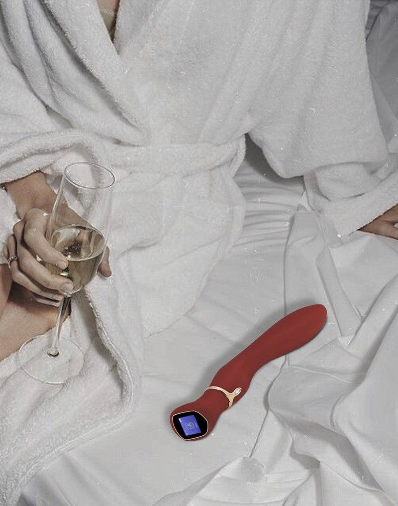 Viotec Chance - Vibrator - G Spot Vibrator - G Spot Massager met LCD Scherm - Goud en Wijnrood - Luxueus Zacht Siliconen-Erotiekvoordeel.nl