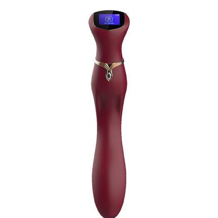Viotec Chance - Vibrator - G Spot Vibrator - G Spot Massager met LCD Scherm - Goud en Wijnrood - Luxueus Zacht Siliconen-Erotiekvoordeel.nl