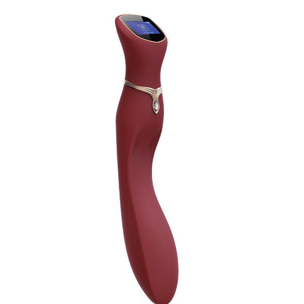 Viotec Chance - Vibrator - G Spot Vibrator - G Spot Massager met LCD Scherm - Goud en Wijnrood - Luxueus Zacht Siliconen-Erotiekvoordeel.nl
