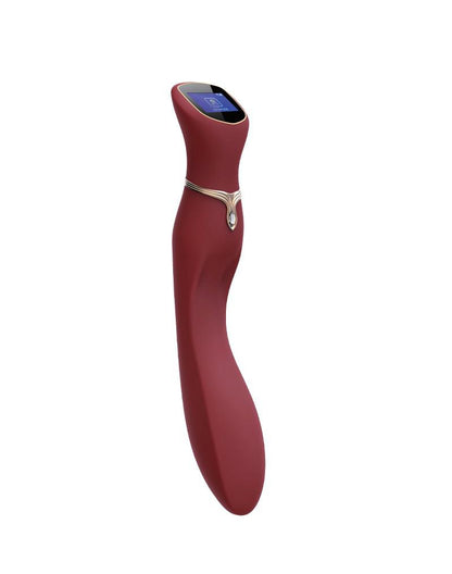 Viotec Chance - Vibrator - G Spot Vibrator - G Spot Massager met LCD Scherm - Goud en Wijnrood - Luxueus Zacht Siliconen-Erotiekvoordeel.nl