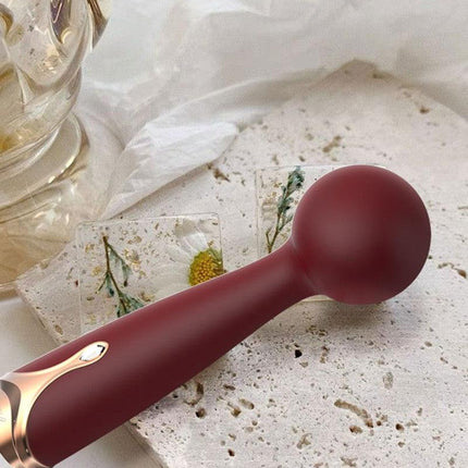 Viotec Firelick - Vibrator - Mini Vibrator - Wand Vibrator - Goud en Wijnrood - Luxueus Zacht Siliconen-Erotiekvoordeel.nl