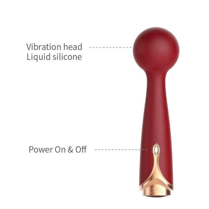 Viotec Firelick - Vibrator - Mini Vibrator - Wand Vibrator - Goud en Wijnrood - Luxueus Zacht Siliconen-Erotiekvoordeel.nl