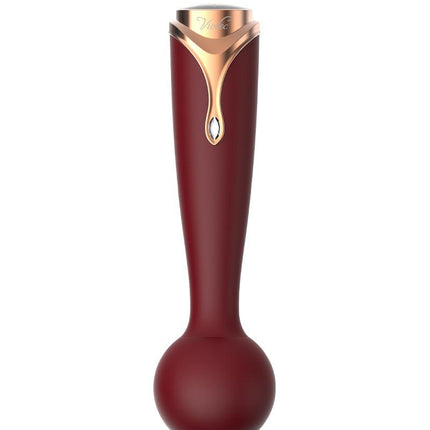Viotec Firelick - Vibrator - Mini Vibrator - Wand Vibrator - Goud en Wijnrood - Luxueus Zacht Siliconen-Erotiekvoordeel.nl
