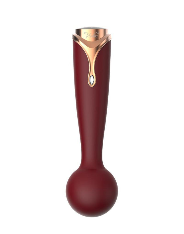 Viotec Firelick - Vibrator - Mini Vibrator - Wand Vibrator - Goud en Wijnrood - Luxueus Zacht Siliconen-Erotiekvoordeel.nl