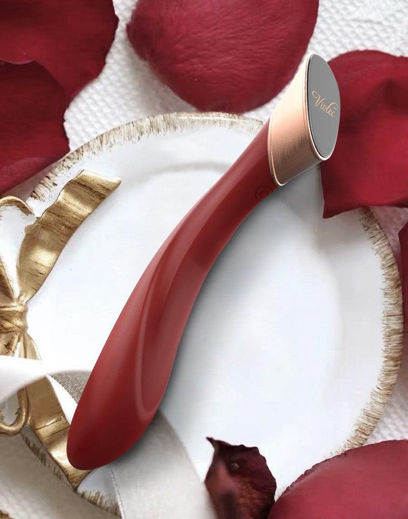 Viotec Manto - Vibrator - G Spot Vibrator - Goud en Wijnrood - Luxueus Zacht Siliconen-Erotiekvoordeel.nl